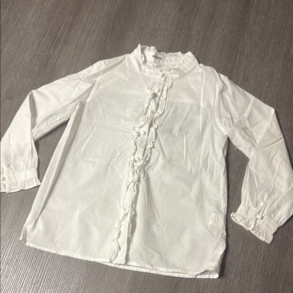 Charming Kids White Ruffle Blouse
